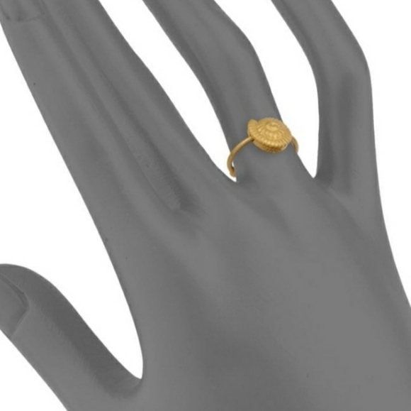 VALENTINO GARAVANI MATTE GOLD SHELL RING. - Picture 3 of 3